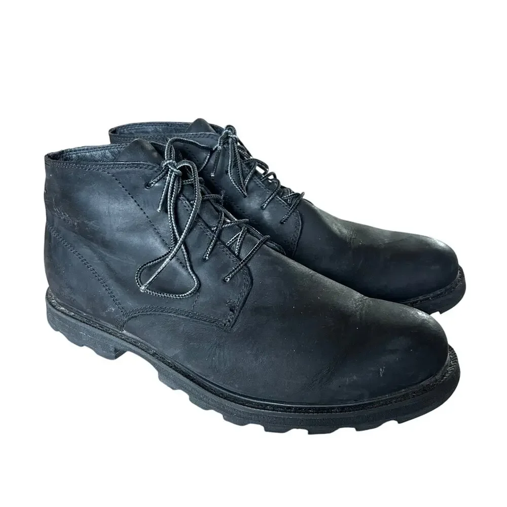 Sorel Mens Size 12 Black Leather Chukka Madson Boots Waterproof Gorpcore Outdoor